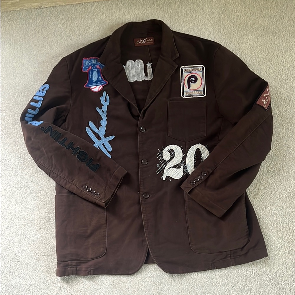 RARE VINTAGE Red X Jacket Men’s Phillies Embroidered 100% Cotton Jacket